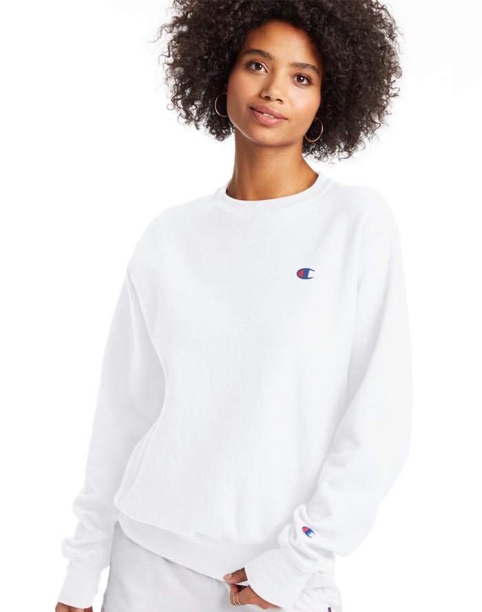 Sudadera Champion Mujer - Reverse Weave Boyfriend Crew ( Blancas ) 5192870-ZH